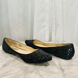 Betsy Johnson “black jewel flat”